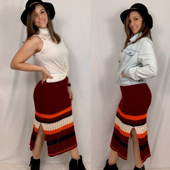 Free People Cotton knit Midi Skirt - Picture 3 of 5